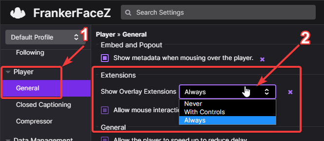 How to Hide Twitch Player Extensions